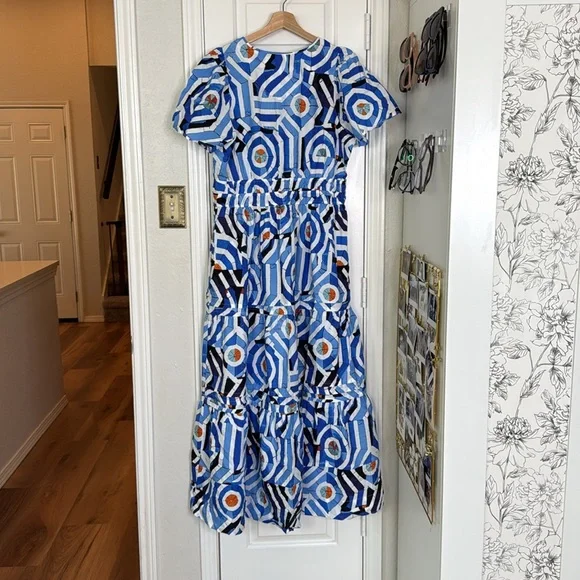 Anthropologie Somerset Hawaiian blue tiered maxi dress - Picture 12 of 12